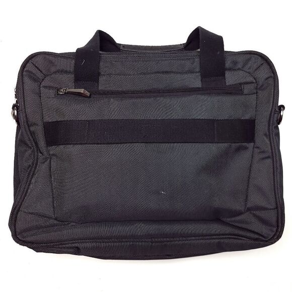 Vintage Guess Triangle Logo Black Full Zipper Messenger Bag Canvas Retro - Picture 4 of 6